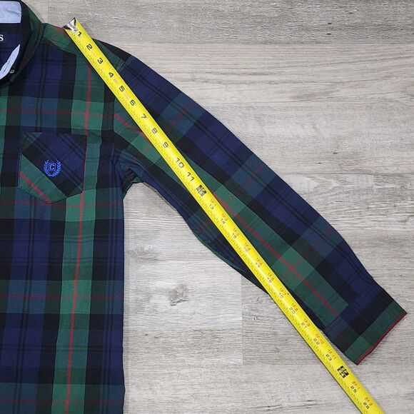 Chaps Boys Long Sleeve Button Up Shirt Blue Red Green Sizes Medium 10/12 - Picture 4 of 7